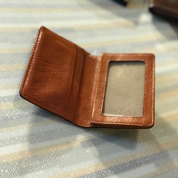 Genuine Camel color Leather card /I.d. Holder - Picture 7 of 11
